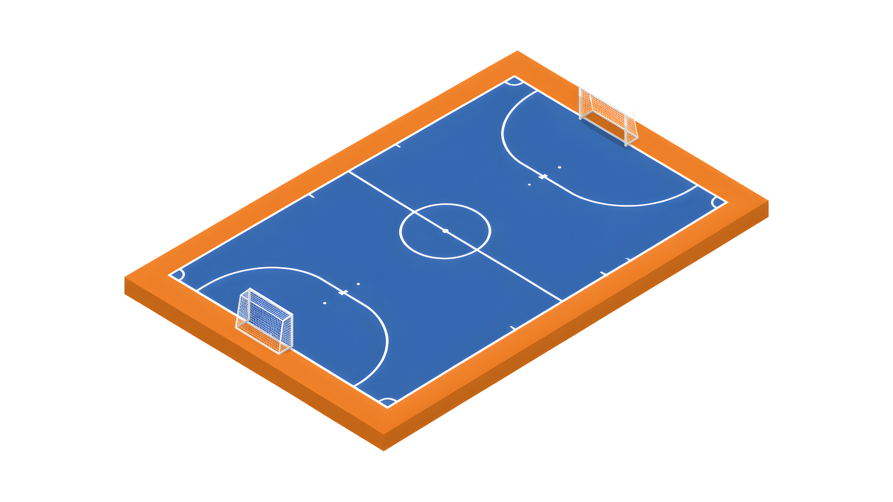 Render 3D de uma quadra de Futsal